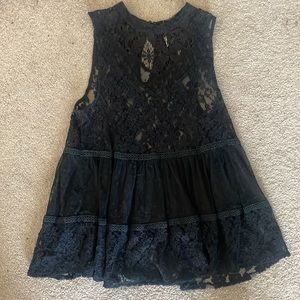 Free People lace swing tunic blouse